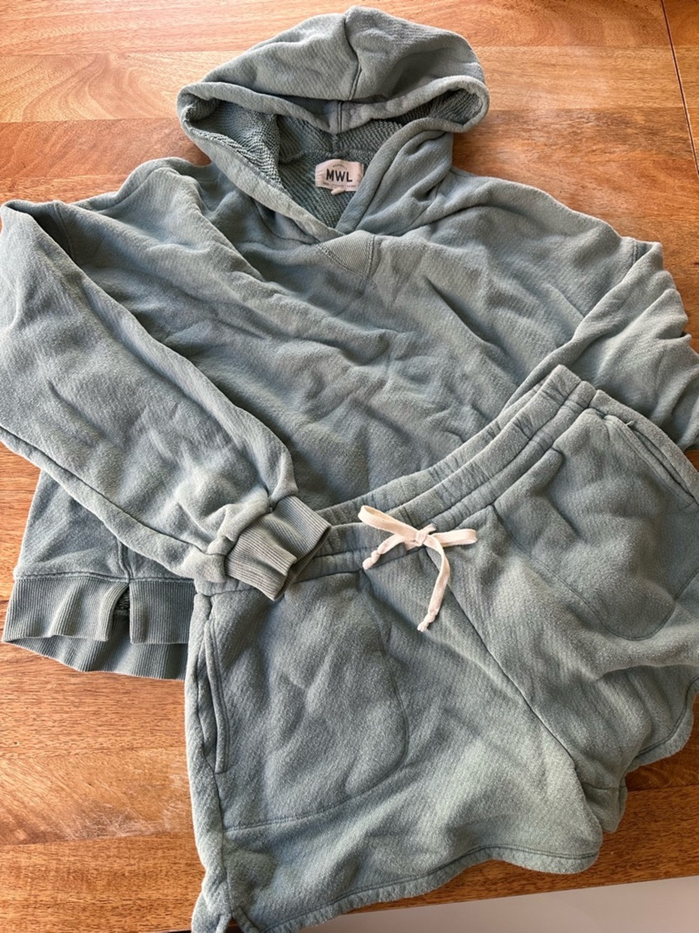 Madewell - two piece terry set, teal, size L - Picture 4 of 4